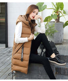 Brieuces  Autumn Winter Vest Women Waistcoat 2020 Female Sleeveless Vest Jacket Hooded Warm Long Vest Coat Colete Feminino