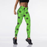 Qickitout 12%spandex Sexy High Waist Elasticity Women Digital Printed Leggings Push Up Strength Pants