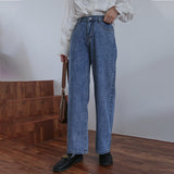 2020 women blue baggy wide leg pants woman's boyfriend jeans high waist long denim trousers female casual streetwear solid