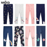Girls Leggings 100% Cotton Boy's Trousers Fille Kids Pants Girls Pants Skinny Print Cartoon Pattern Children Leggings Trousers