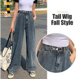 Women High Waist Jeans Baggy Pants Casual Butterfly Printed Wide Leg Trousers Denim Streetwear Ladies E-girl Pantalones Mujer