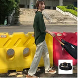 2021 New Smoke Grey  Bf Retro Casual High Waist Wide Legs Ins Straight Barrel Baggy Jeans Woman