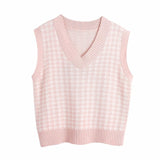 Women Vest Sweater 2021 Fashion Knitted Sweater Loose Vintage Female Waistcoat Chic Oversize Sweater Tops Women Clothes Outfit