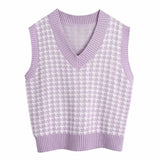 Women Vest Sweater 2021 Fashion Knitted Sweater Loose Vintage Female Waistcoat Chic Oversize Sweater Tops Women Clothes Outfit
