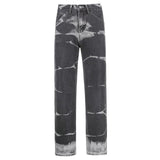 Tie Dye Print y2k Baggy Jeans Joggers Women Streetwear Vintage Aesthetic Straight Denim Pants High Waist Mom Jeans Cuteandpsycho