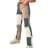 Patchwork jeans Straight Woman pants Baggy Vintage High Waist pants mom pants Denim Distressed Streetwear 2020 Female