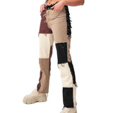 Patchwork jeans Straight Woman pants Baggy Vintage High Waist pants mom pants Denim Distressed Streetwear 2020 Female